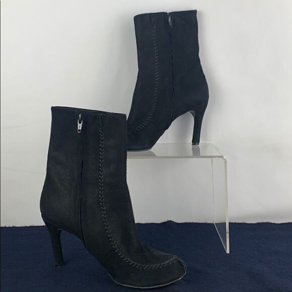 John Galliano Black Suede Ankle Booties - Picture 1 of 5